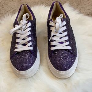 Betsey Johnson Purple Rhinestone  Sneakers